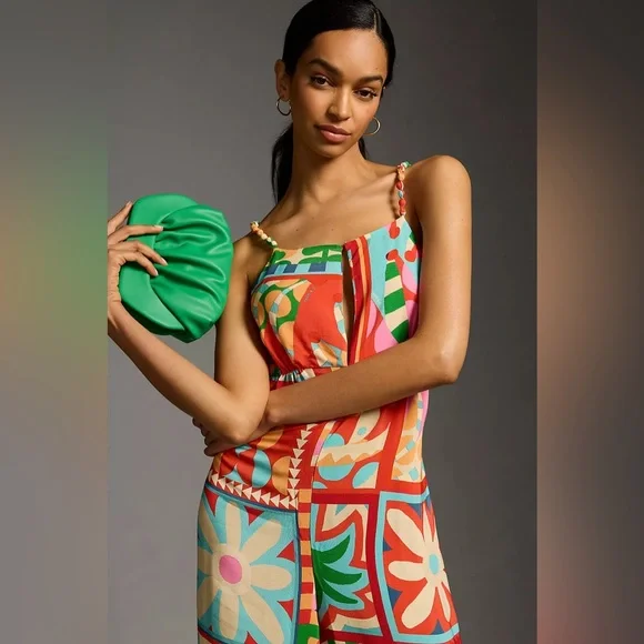 Farm Rio Cutout Halter Wide-Leg Jumpsuit msrp$210 - Picture 3 of 4